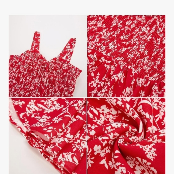 NWT GRACE KARIN Women's  Summer Floral Boho Dress Square Neck Strapped Swing XL - Picture 3 of 7